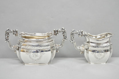 Antique Bailey Banks & Biddle English Edwardian Silver Plated Tea Set - 4 Pcs