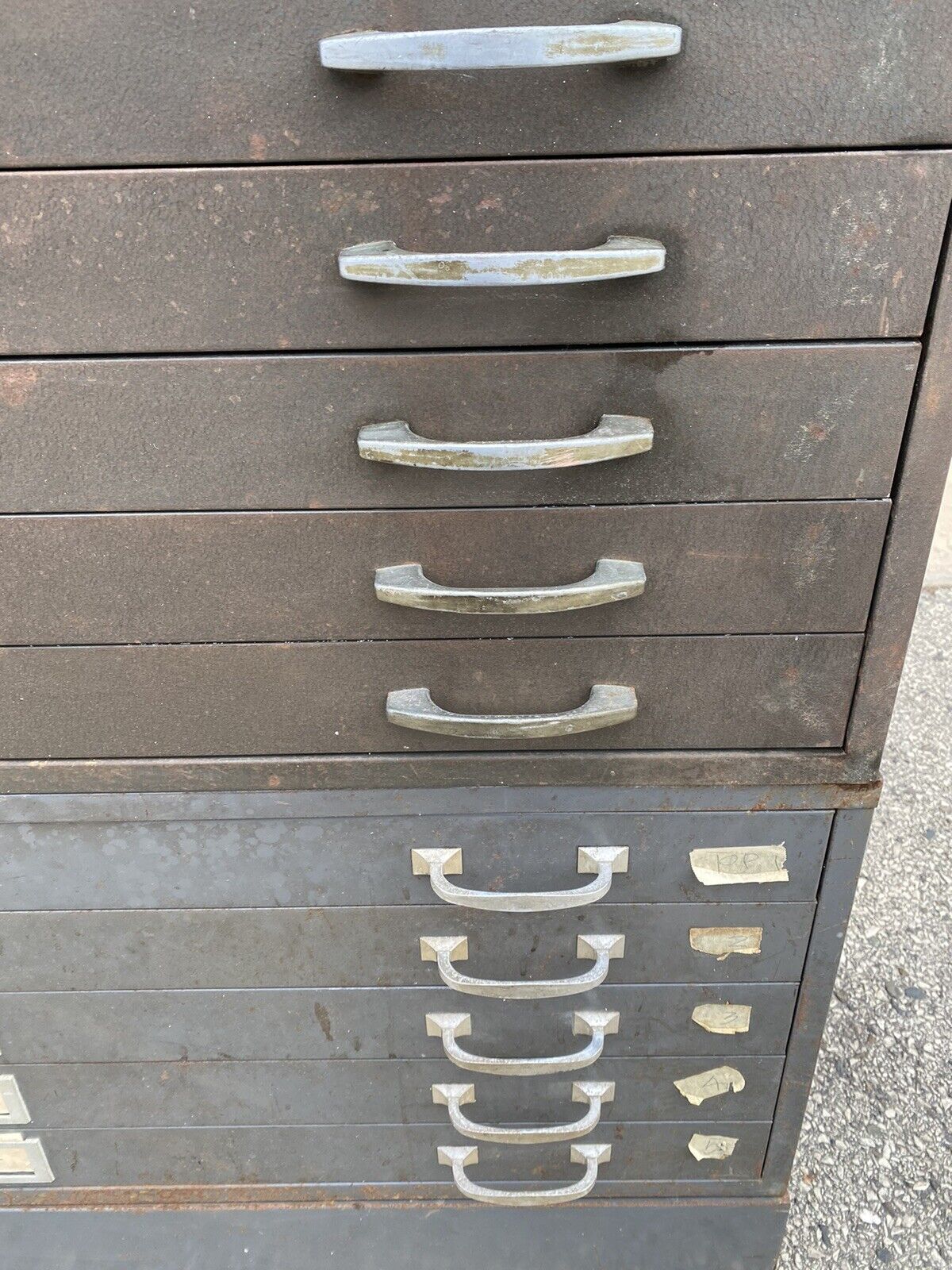 Vintage Cole Steel Metal Industrial Stacking Flat File Map Cabinet w/ 10 Drawers