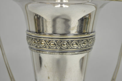 Vintage Victorian Silver Plated Trumpet Flower Vase with Reticulated Handle