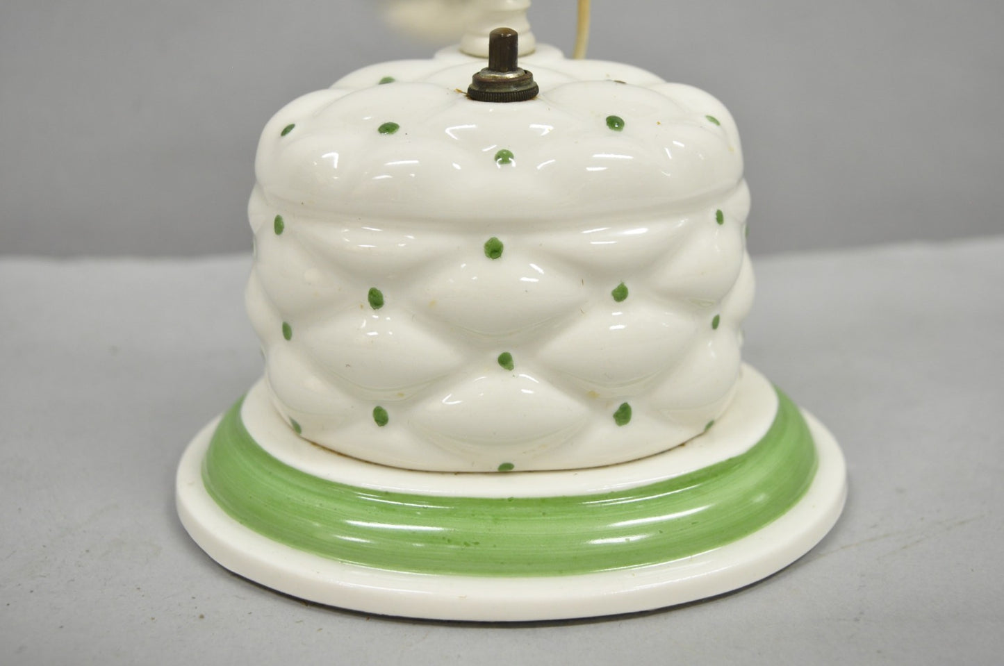 Antique French Art Deco Quilted Porcelain Small Adjustable Boudoir Bedside Lamp