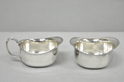 Vintage Carl Cohr Denmark Mid Century Modern Silver Plated Creamer & Sugar Bowl
