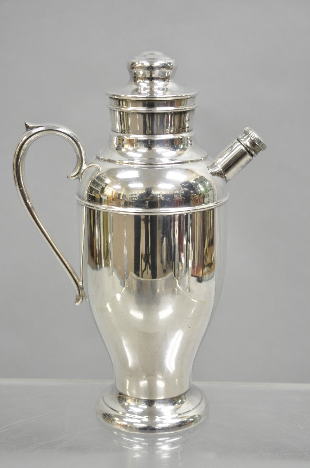Vintage Sheridan Art Deco Silver Plated Martini Cocktail Shaker Pitcher