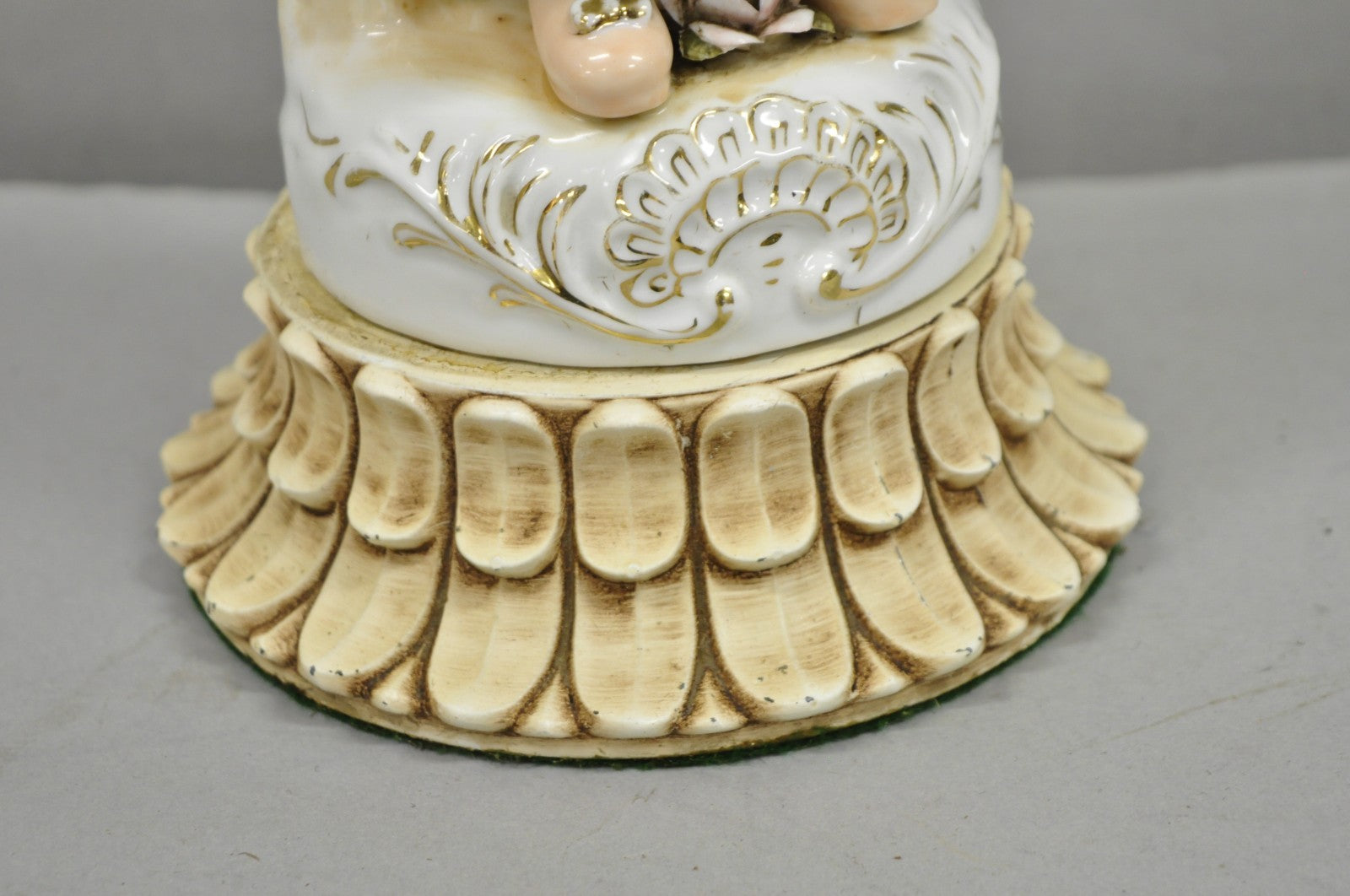 Antique Victorian French Porcelain Figure Dutch Girl in Dress Boudoir Table Lamp