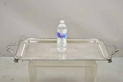 Vintage English Victorian Silver Plated Twin Handle Serving Platter Bar Tray