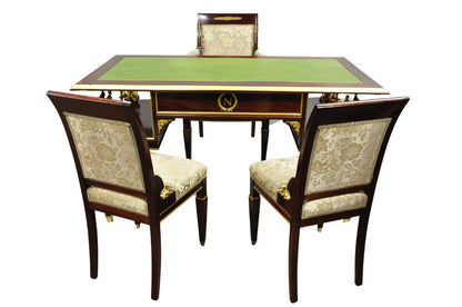 Vintage French Empire Mahogany Side Chairs with Bronze "Sphinx" Ormolu - a Pair