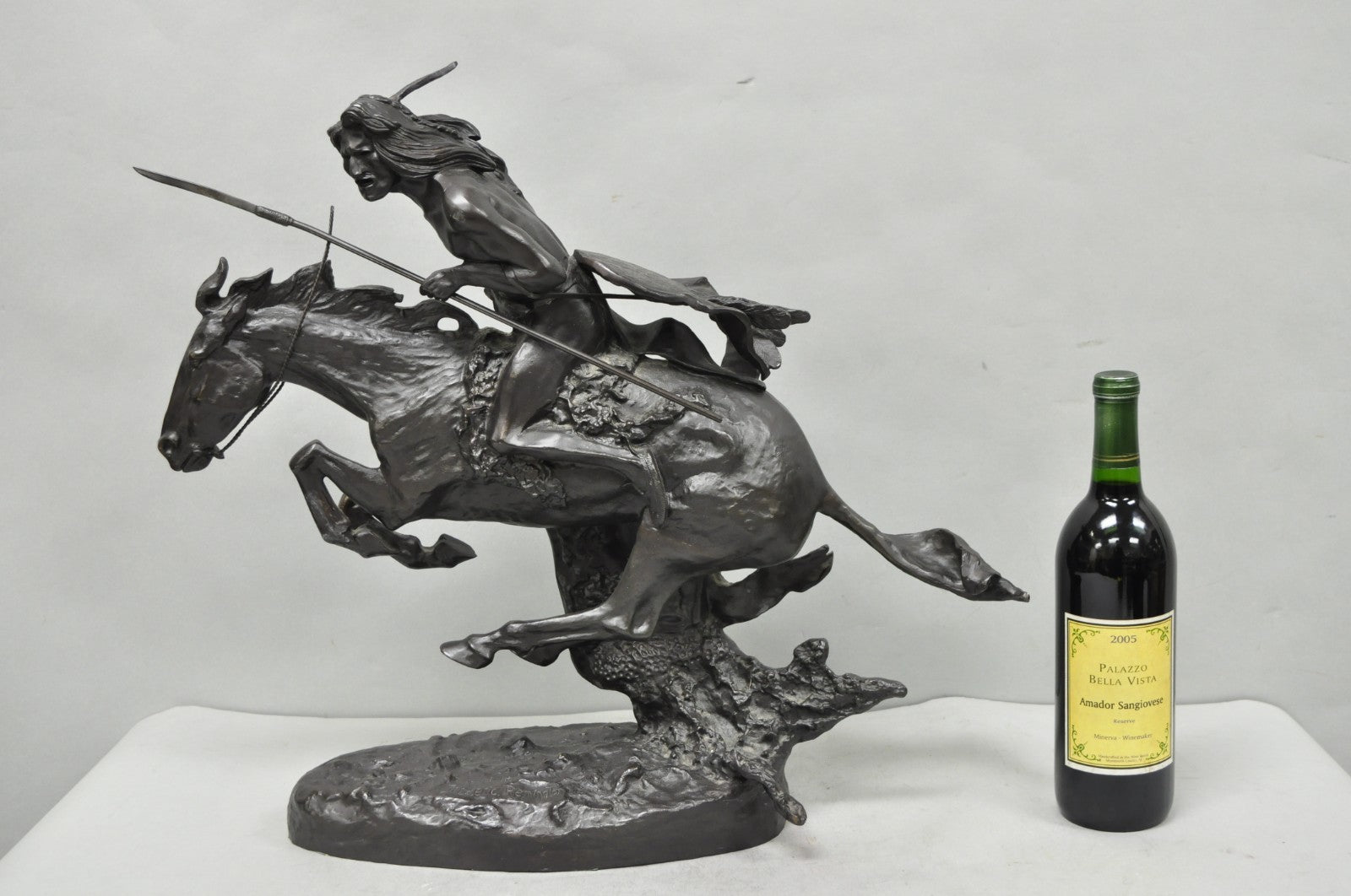 Frederic Remington "Cheyenne" Lost Wax Cast Bronze Native American Sculpture