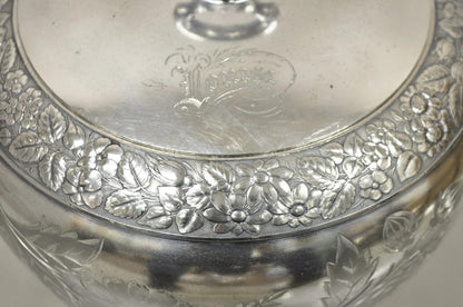 Antique Art Nouveau Silver Plated Lidded Soup Tureen Engraved "Louise"