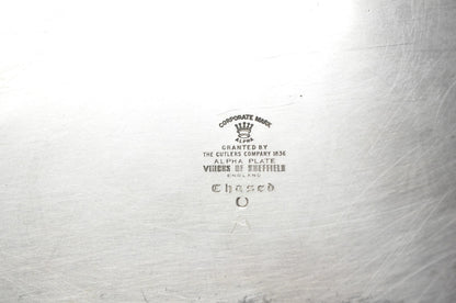 Vintage Viners of Sheffield Edwardian Silver Plated Raised Gallery Oval Tray