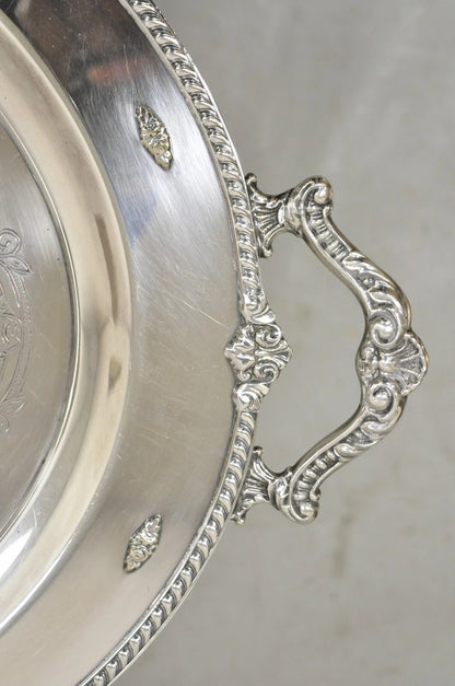 Vintage Rose Point by Wallace 24" Silver Plated Victorian Oval Bar Platter Tray