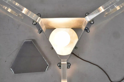 Illuminated Mid Century Modern Lucite & Chrome Butterfly Coffee Table Base