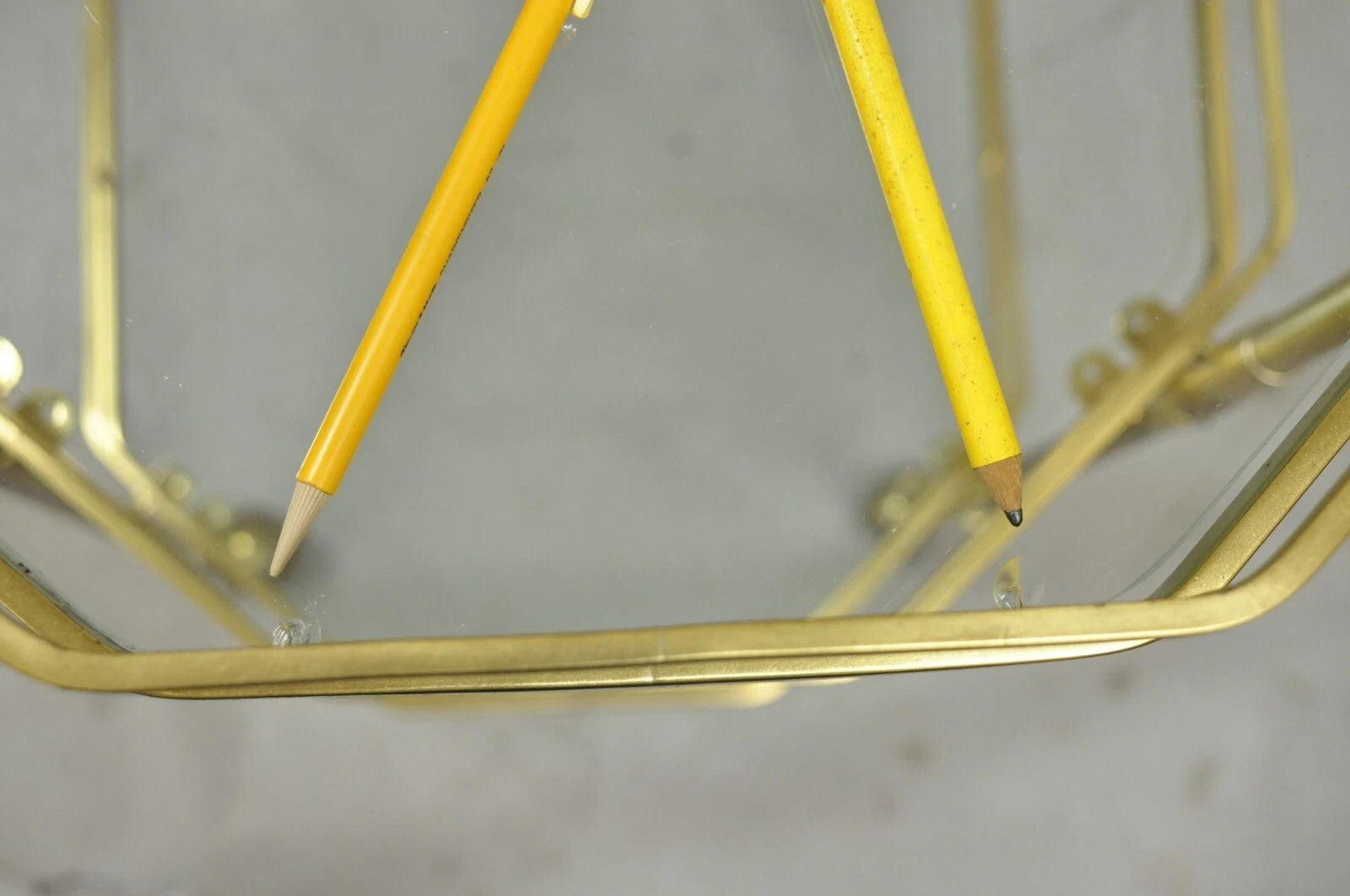 Mid Century Italian Modern Brass and Glass 3 Tier Rolling Bar Cart Serving Table