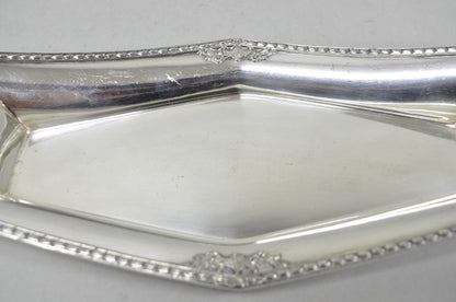 Vintage Poole 8093 Victorian Silver Plated Narrow "Boat Form" Trinket Dish