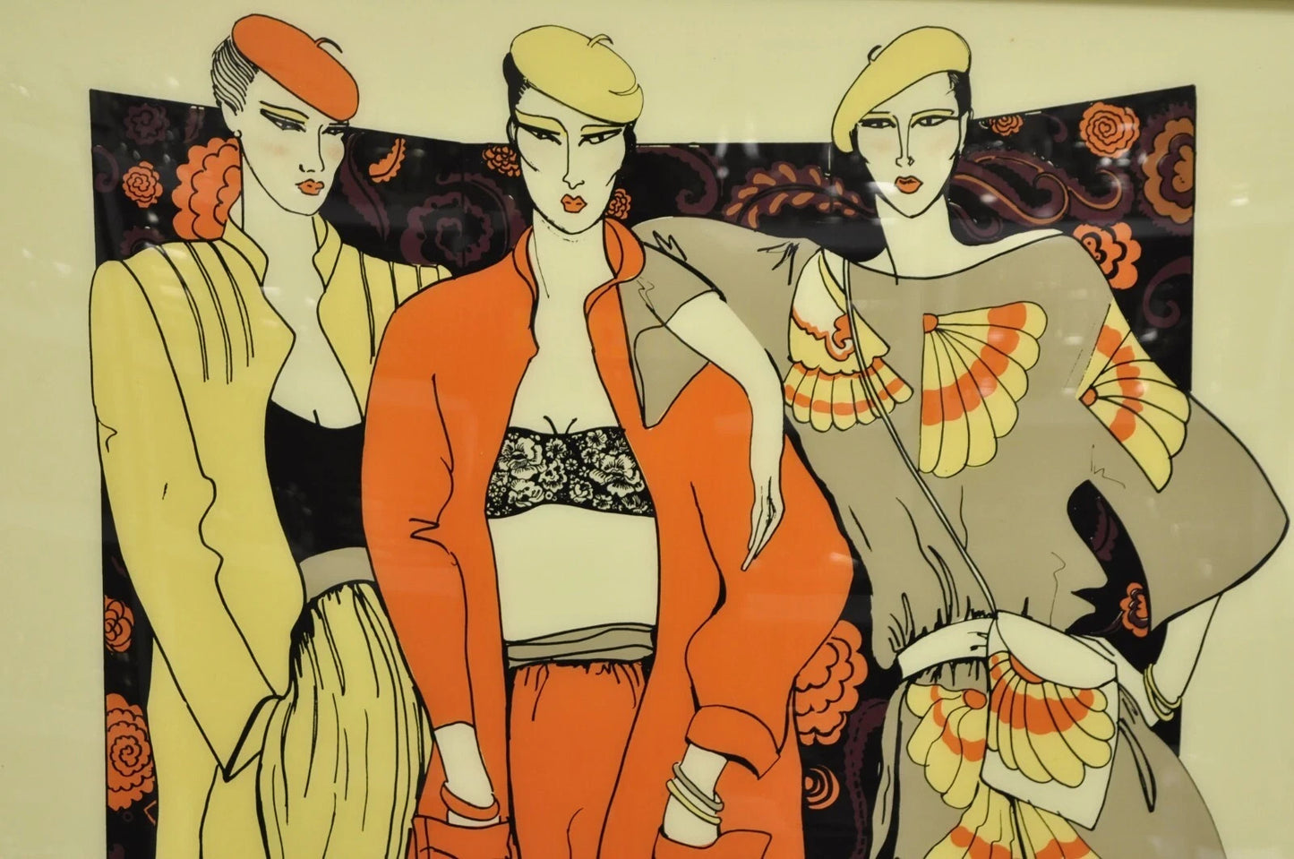 Vintage 1975 Polycast Acrylic Large Vogue Women's Fashion Retro Wall Art