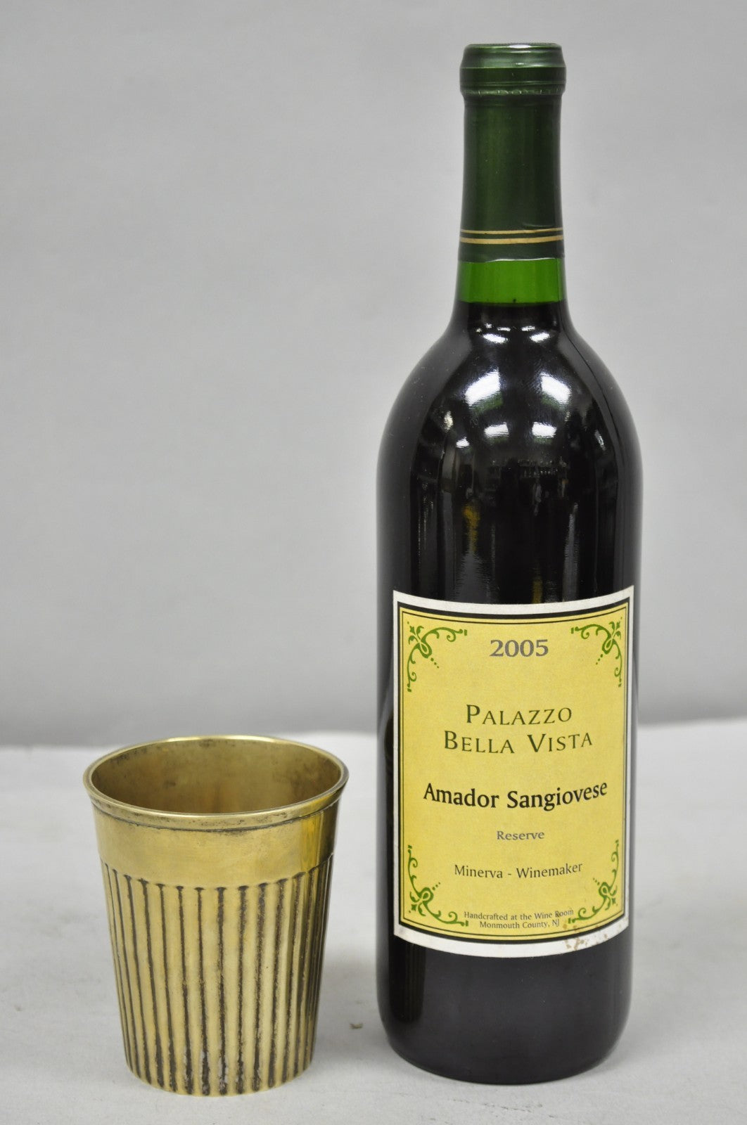 Vintage Anglo Indian Brass Bronze Ribbed Lassi Tumbler Cup with Patina