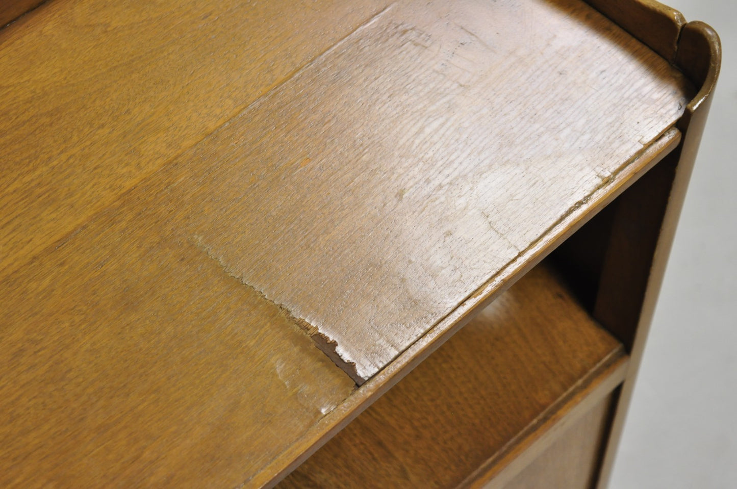 Vintage French Country Provincial Walnut Nightstand Bedside Table w/ Cubby, Pair