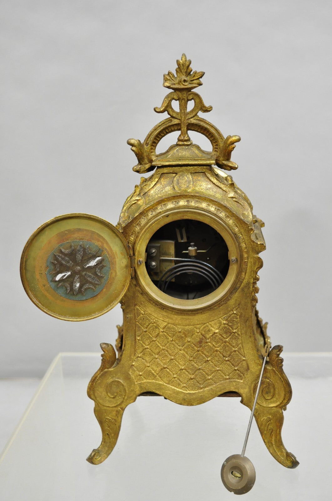 S. Marti Medaille de Bronze Gold French Victorian Porcelain Figural Shelf Clock