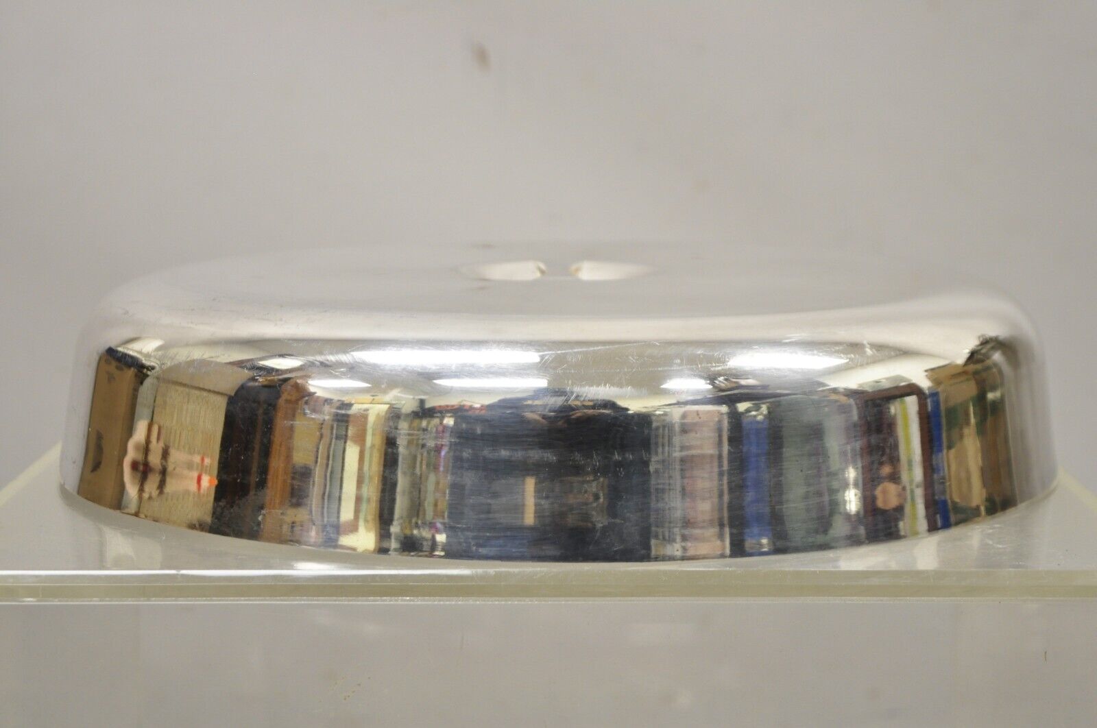 Large Vintage 15" Round Modern Stainless Steel Food Dish Serving Dome Cover