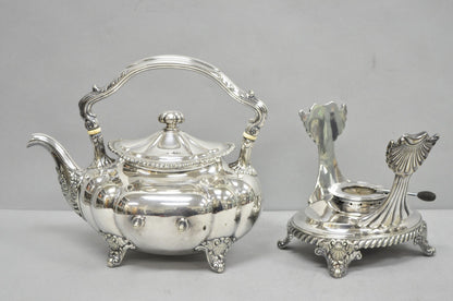 Antique Victorian Silver Plated Gorham 01180 Tilting Teapot Coffee Pot on Stand