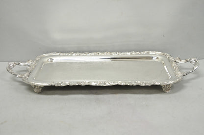 Vintage FB Rogers 1338 Victorian Silver Plated Narrow Serving Platter Bar Tray