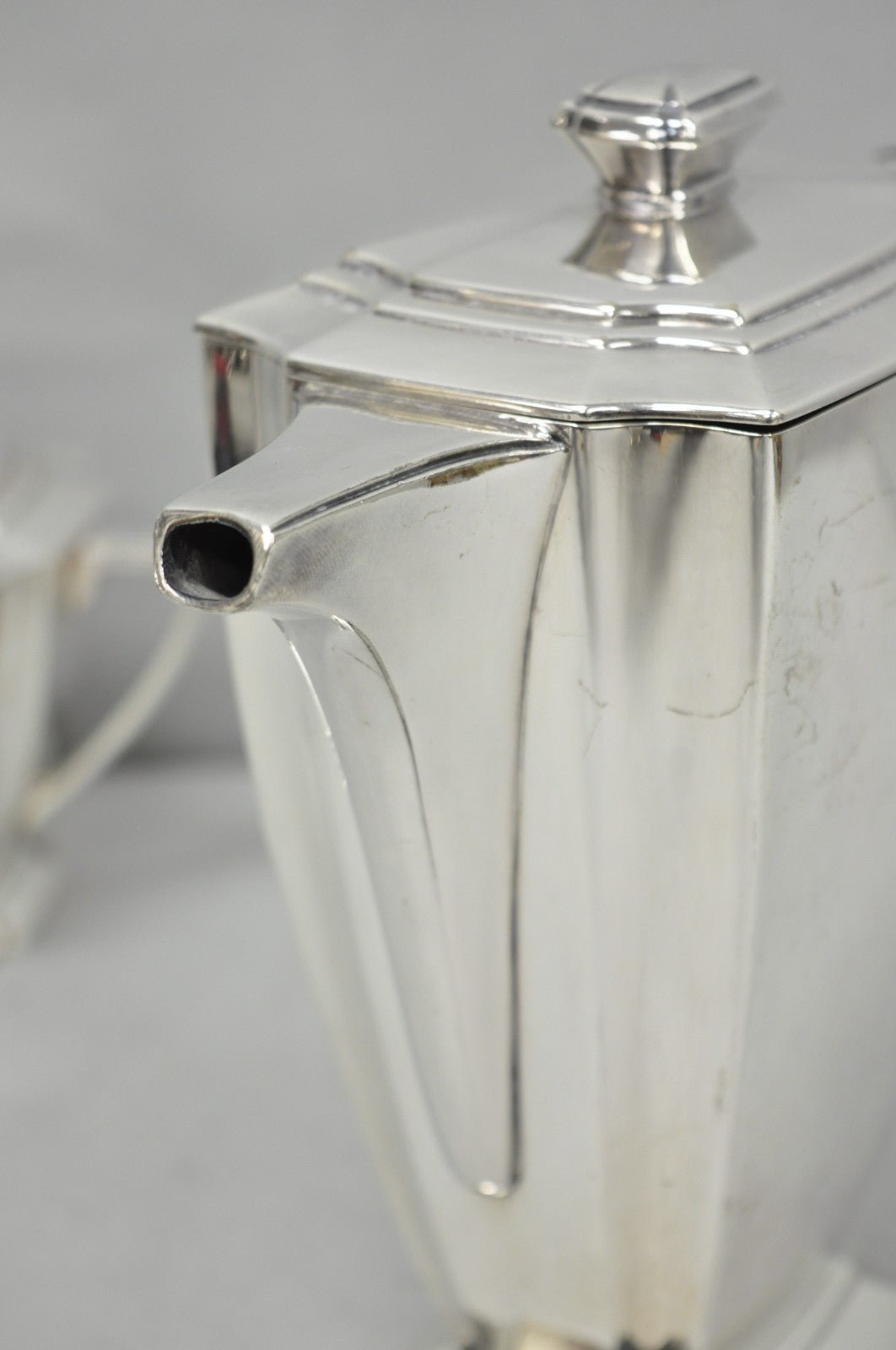 Antique 1847 Rogers Bros "Legacy" Art Deco Silver Plated Tea Set - 3 Pc Set