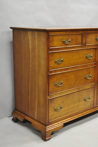 Vintage L&JG Stickley Cherry Wood Chippendale Style 9 Drawer Credenza Dresser