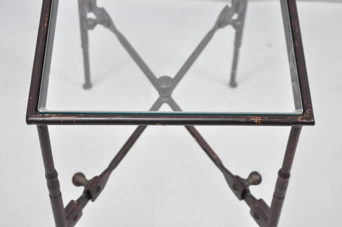 Industrial Modern Giacometti Style Wrought Iron Side Table by Pottery Barn