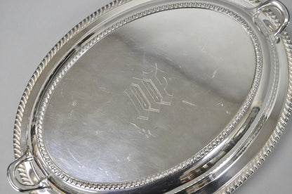 Antique English Regency Silver Plated  Large Covered Serving Dish 'M" Monogram