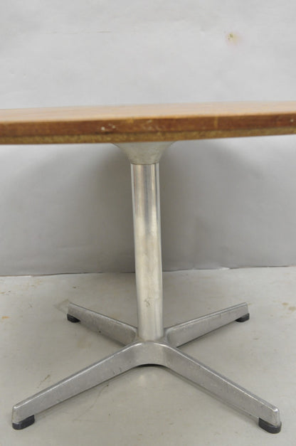 Vintage Mid Century Modern Knoll Style Pedestal Base Marble Top Coffee Table