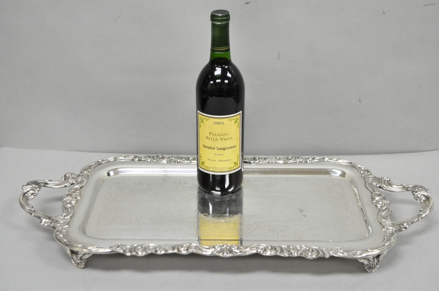 Vintage FB Rogers Victorian Silver Plated Narrow Serving Platter Bar Tray