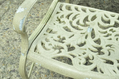 Cast Aluminum Leafy Scroll Outdoor Patio Dining Arm Chairs - Set of 4