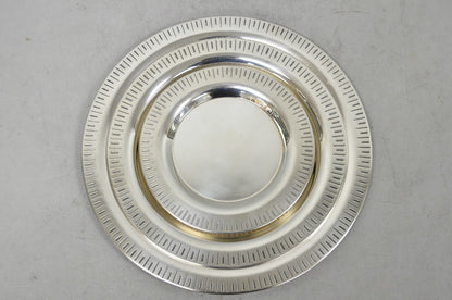 Vintage Hopeakeskus Oy Finland Modern Silver Plated Serving Plate Dishes - 3 Pc