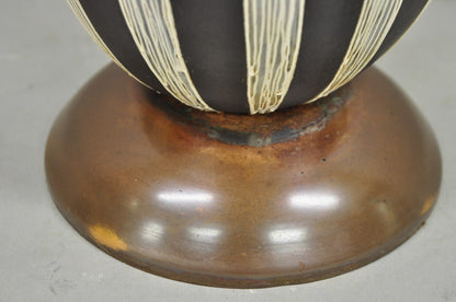 Vintage Tommi Parzinger Style Ceramic Painted "Candles" Brass MCM Table Lamp
