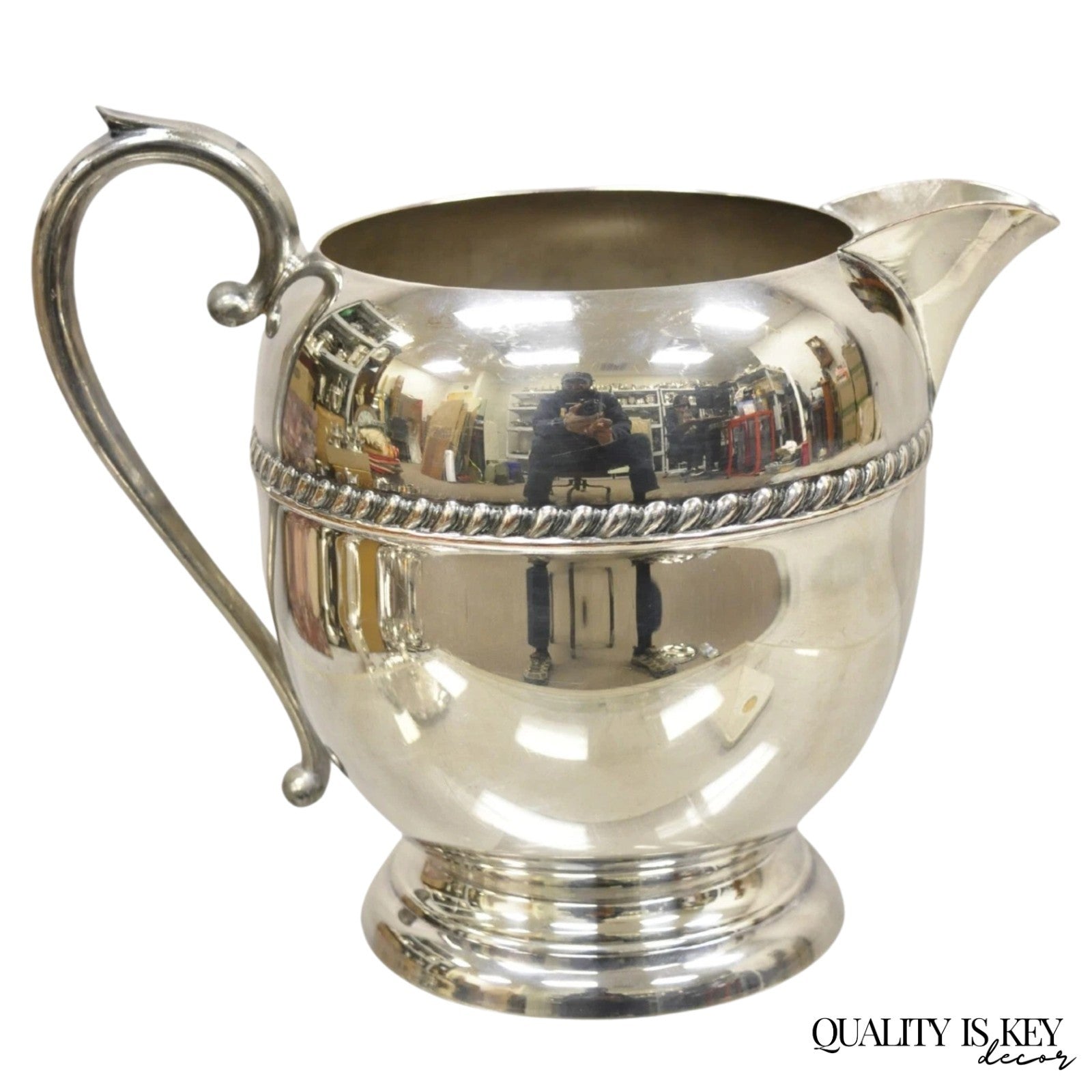 Vintage Sheridan Victorian Silver Plated Bulbous Lemonade Water Pitcher