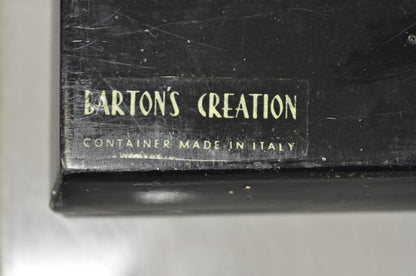 Vintage Barton's Creation Italy Hand Painted Art "Gears" Modern Lacquered Box