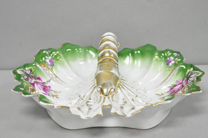 Antique Bavarian German Porcelain Gold Gilded Hand Painted Lobster Divided Dish