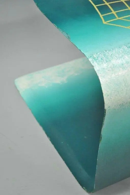 Alan Siegel 1985 Vintage Bent Wood Hand Painted Fish & Net Chair Artist Signed