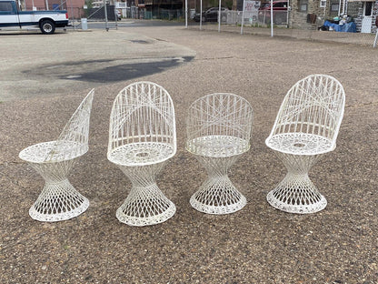 Vintage Russell Woodard Mid Century Modern Spun Fiberglass Patio Dining Set 5 Pc