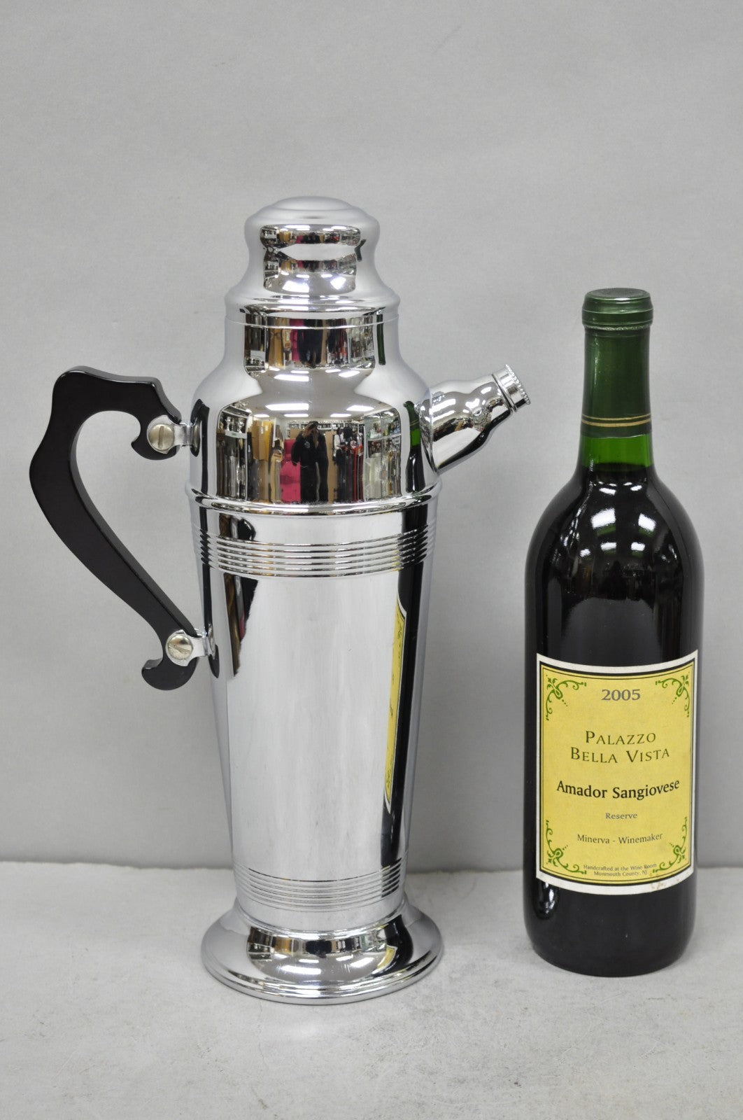 Vintage Art Deco Style Silver Plated Martini Bar Cocktail Shaker Pitcher