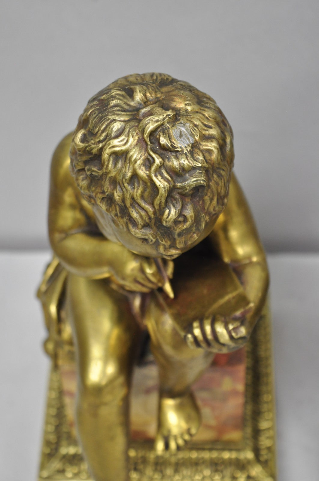 Antique French Louis XV Bronze Putti Children "Arts & Literature" Figures - Pair