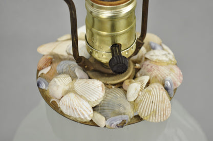 Vintage Chinoiserie Raised Satin Glass Tropical Birds Art Nouveau Table Lamp