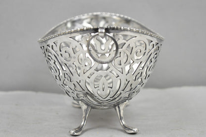 Antique Pairpoint Small Silver Plated Pierced Scrollwork Candy Dish Bowl Basket