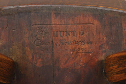 Pair Antique Hunt Country Furniture Colonial Pine Wood Hickory Style Side Chairs
