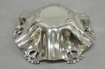 Vintage Victorian Silver Plated Scalloped Candy Dish Fruit Bowl Berry Design