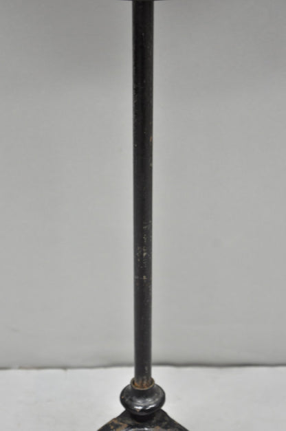 Antique French Victorian Tole Metal Hand Painted Floral Adjustable Firescreen