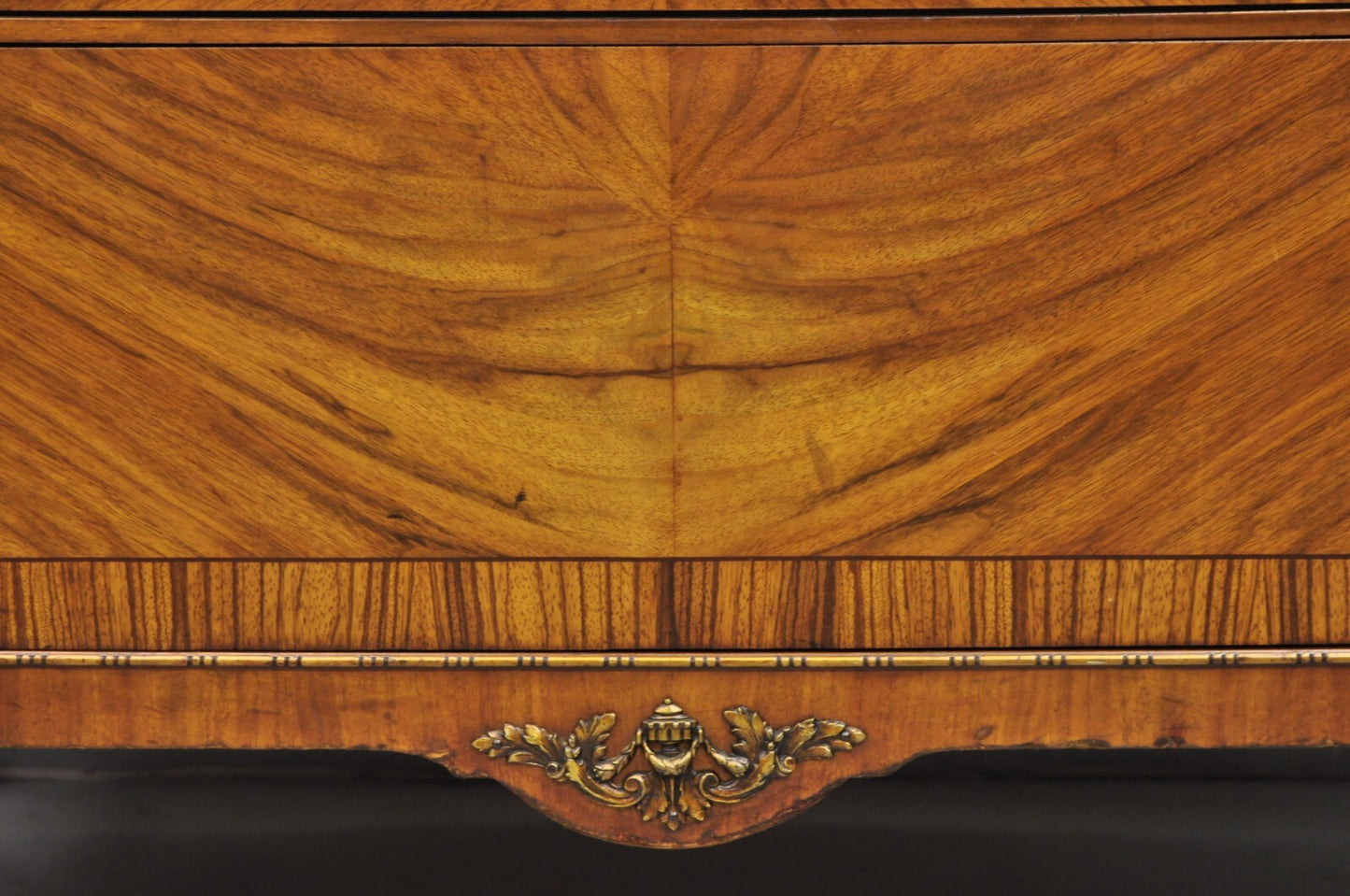 Antique French Louis XV Style Mahogany Satinwood Inlay 4 Drawer Dresser by Sligh