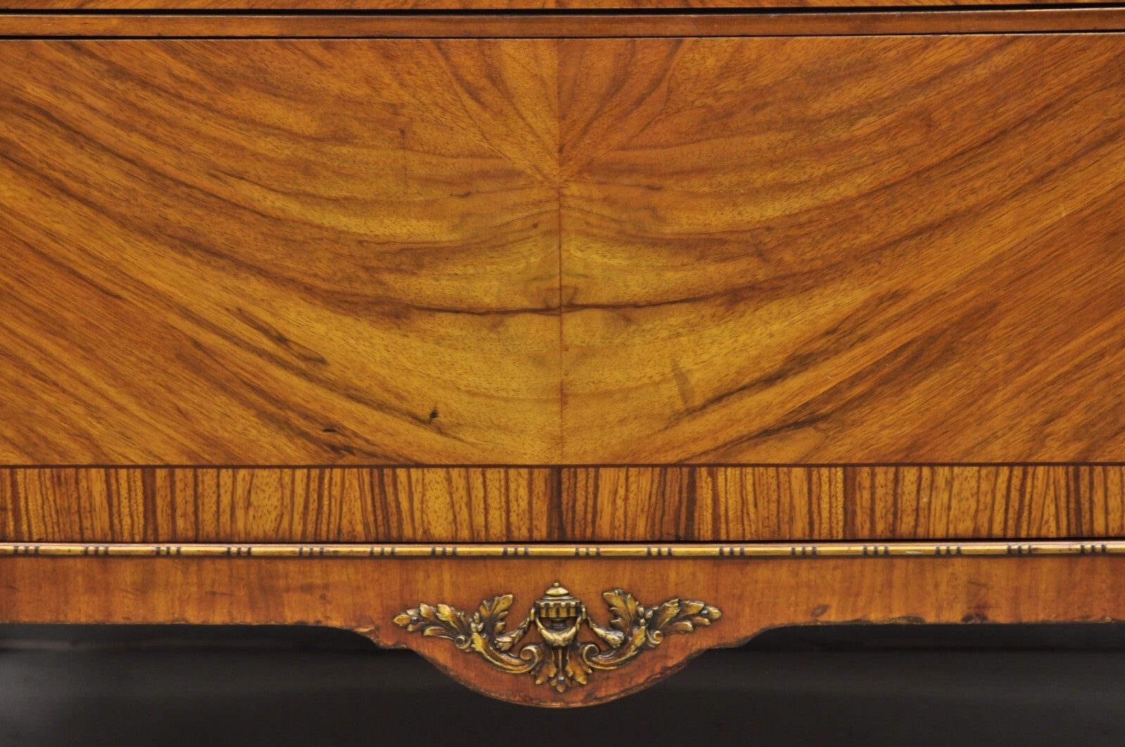 Antique French Louis XV Style Mahogany Satinwood Inlay 4 Drawer Dresser by Sligh