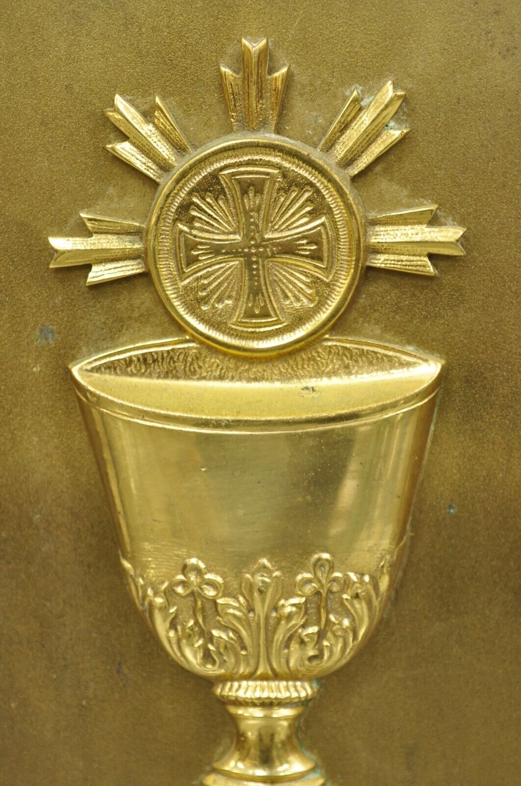 Antique Gothic Bronze Wall Hanging Altar Door Tabernacle with Chalice (A)