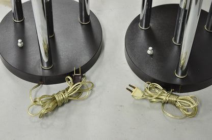 Vintage Mid Century Modern George Kovacs Spiral Chrome Ball Table Lamps - a Pair