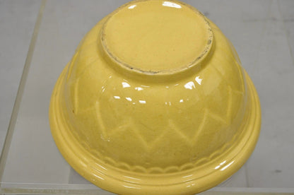 American Provincial Country Primitive Yellow Pottery Ceramic Wash Basin Bowl