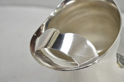 Vintage Bristol by Poole Silver Plated Bulbous Footed Ice Lip Water Pitcher